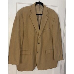 Joseph & Feiss Mens 48R 100% Camel Hair Blazer Sport Coat Tan 2-Button Jacket
